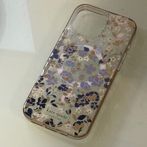 KATE SPADE iPhone 16 Pro Max case blue white floral diamond embellishments